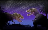 Dinosaurus T-Rex tropisch nachtkoppel - Foto op Forex - 90 x 60 cm