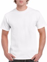 Set van 3x stuks witte katoenen t-shirts voor heren 100% katoen - zware 190 grams kwaliteit - Basic shirts, maat: 2XL (44/56)