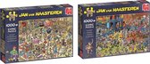 Jan van Haasteren Puzzelbundel - 2 stuks -  Rollerdisco 1000 stukjes & De Speelgoedwinkel 1000 Stukjes