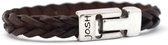 Josh Heren Armband Leer;Metaal  -  CognacZilverkleurig