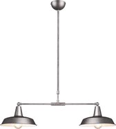 LED Hanglamp - Hangverlichting - Trion Wolta - E27 Fitting - 2-lichts - Rond - Antiek Nikkel - Aluminium - BSE