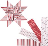 Papieren vlechtstroken. rood. wit. L: 100 cm. d: 18 cm. B: 40 mm. 40 stroken/ 1 doos