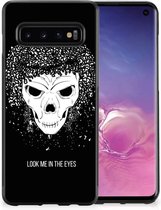 Smartphone Hoesje Geschikt voor Samsung Galaxy S10 TPU Bumper met Zwarte rand Skull Hair