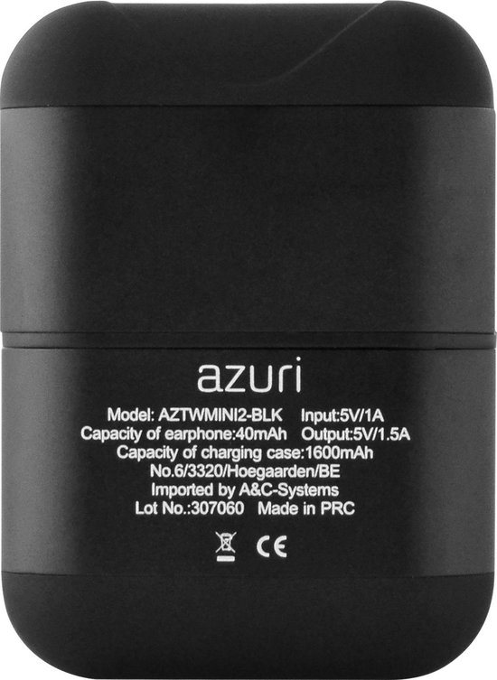 Azuri AZTWMINI2V2-BLK écouteur/casque Écouteurs Sans fil Ecouteurs Musique  Bluetooth Noir | bol