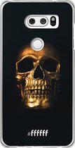 LG V30 (2017) Hoesje Transparant TPU Case - Gold Skull #ffffff