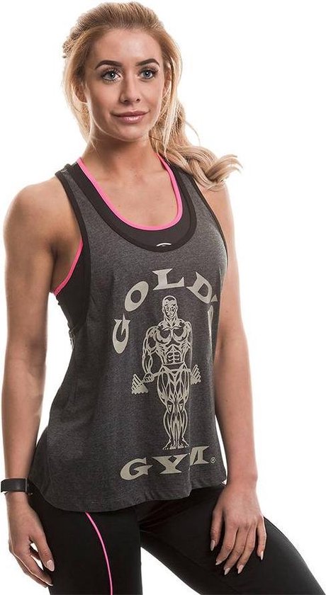 Gilet Stringer Femme Muscle Joe de Gold's Gym - Charbon - S