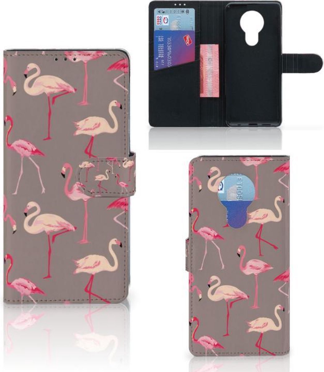 Nokia 5.3 Telefoonhoesje met Pasjes Flamingo