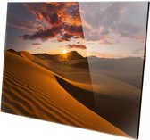Zonsondergang in de woestijn | 150 x 100 CM | Wanddecoratie | Natuur  | Plexiglas | Schilderij op plexiglas