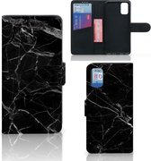 Telefoonhoesje Geschikt voor Samsung Galaxy A41 Wallet Book Case Vaderdag Cadeau Marmer Zwart