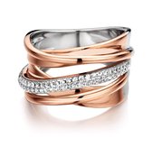 Silver Rose -R6327R-62 -Ring -925 Zilver rosé -Cubic Zirkonia