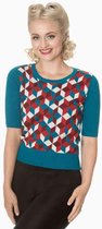 Dancing Days Gebreide trui -2XL- RETRO CUBE Blauw