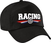 Racing coureur supporter pet met Nederlandse vlag zwart voor kinderen -  race thema / race supporter baseball cap