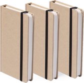 6x stuks A6 notitie schriften met zwart elastiekje - notitieboekjes - opschrijfboekjes