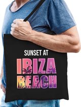 Sunset beach tas Sunset at Ibiza Beach voor heren - zwart - Beach party tas / bedrukte tasjes / tas / shopper