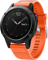 Siliconen Smartwatch bandje - Geschikt voor  Garmin Fenix 5 / 6 siliconen bandje - oranje - Horlogeband / Polsband / Armband