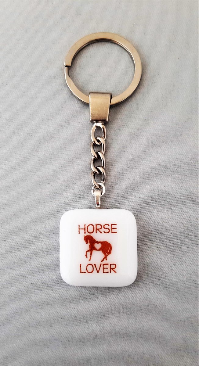 Jewels Delight Sleutelhanger Horselover Jewels Delight Glasfusing Cadeautjes Uniek Glas Bijzonder