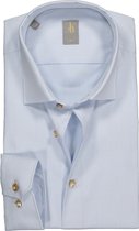 Jacques Britt overhemd - Como slim fit - lichtblauw met wit structuur - Strijkvriendelijk - Boordmaat: 38