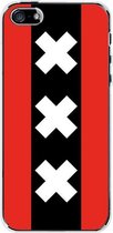 iPhone SE (2016) Hoesje Transparant TPU Case - Amsterdamse vlag #ffffff