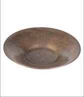 Plate - Zink - Koperkleur - 5 cm hoog en een doorsnede van 28 cm - In cadeauverpakking met gekleurd lint