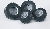 Bruder Tractor Dubbele Banden - Zwart/Grijs
