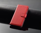 P.C.K. Hoesje/Boekhoesje luxe Rood geschikt voor Huawei P40 Lite MET Glasfolie