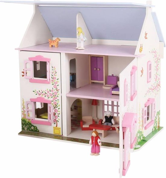 Houten poppenhuis roze - Green Toys