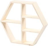 Display kast, hexagon, h: 25 cm, b: 28,5 cm, triplex, 1stuk, diepte 5 cm