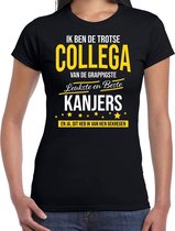Ik ben de trotse collega van de leukste en beste kanjers cadeau t-shirt zwart voor dames - kado voor een collega L