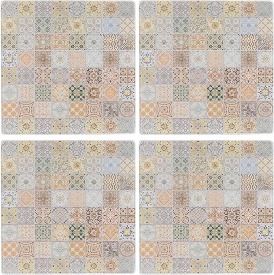 4x Glazen pannenonderzetters met mozaiek print cm - Zeller | bol.com