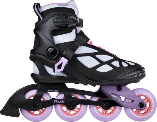 Patins à roues alignées Playlife Lancer 84 - Taille 37 - Femme - blanc /  noir / violet | bol.com