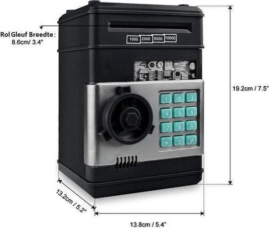 COIL Elektronische spaarpot, kluis, vingerafdruk, PIN-code