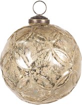 Clayre & Eef Kerstbal Ø 10 cm Goudkleurig Glas Rond Kerstboomversiering