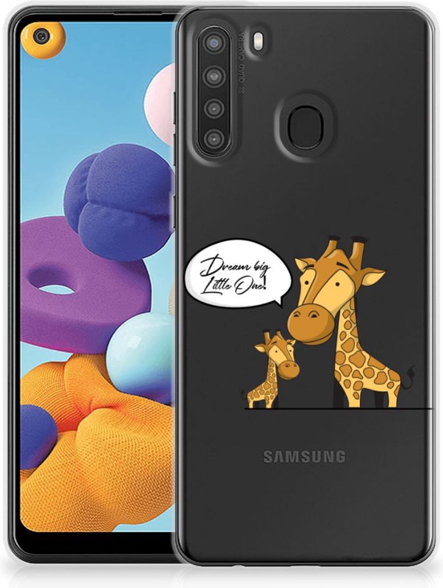 Samsung Galaxy A21 Telefoonhoesje met Naam Giraffe