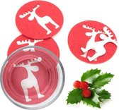 De Kerstman's Rendieren Onderzetters (4 pcs) 143754