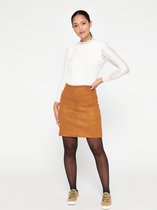 LOLALIZA Mini rok van suede - Camel - Maat 34