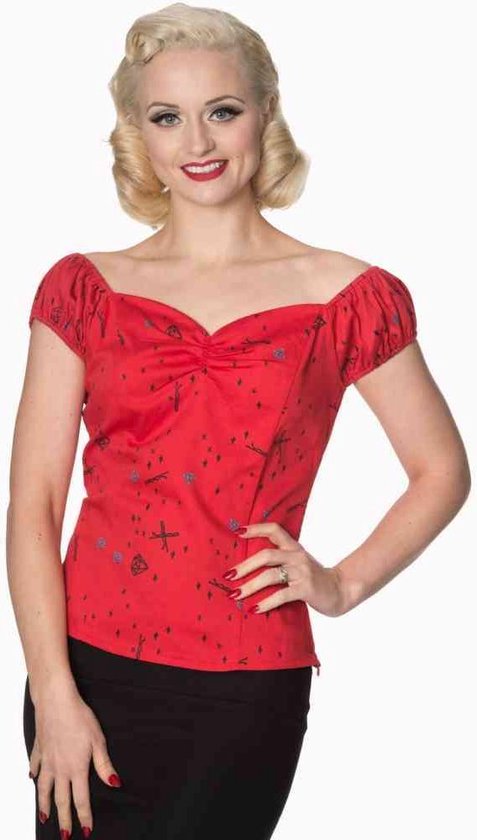 Dancing Days - VANITY Off shoulder top - L - Rood