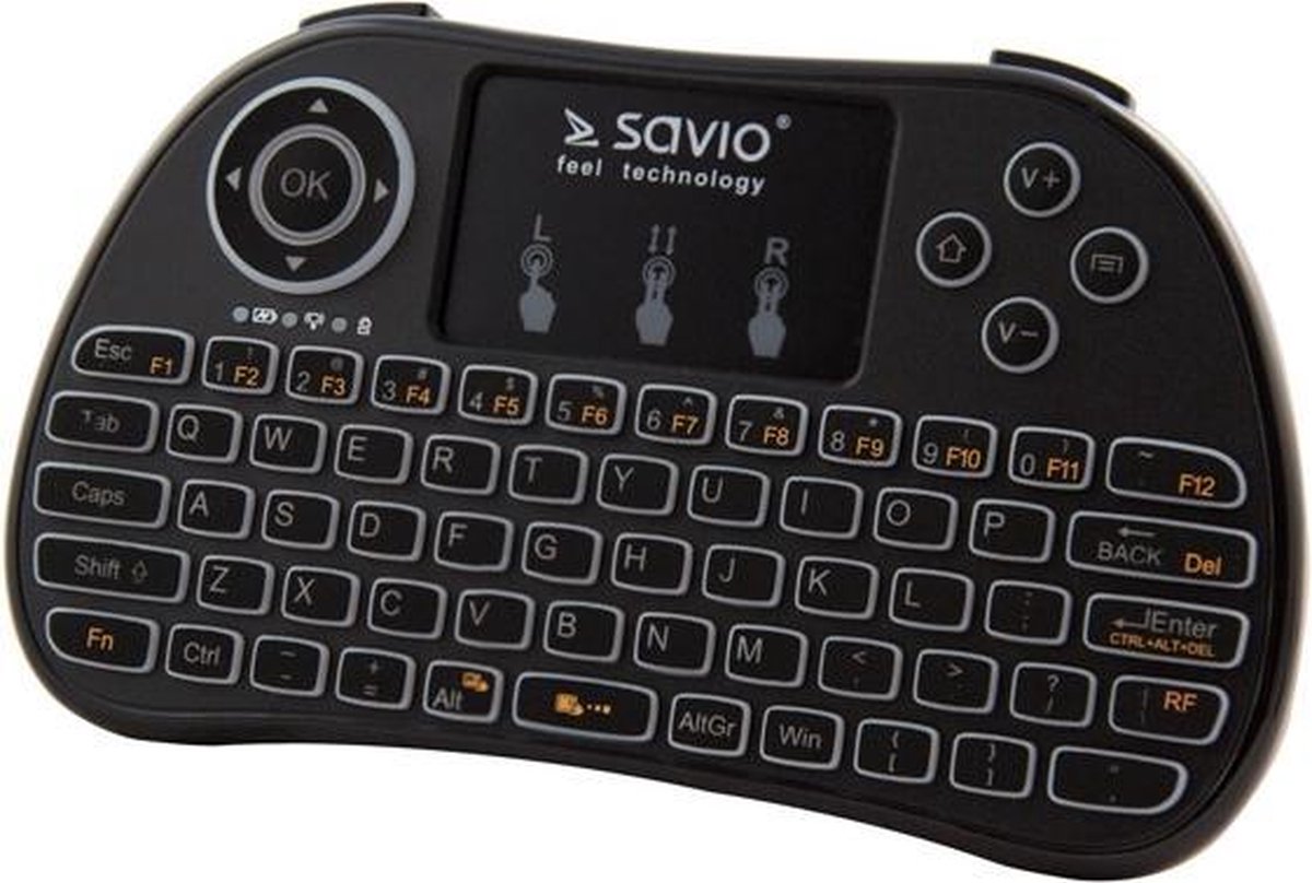 SAVIO Draadloos toetsenbord voor TV Box, Smart TV, consoles, PC KW-01