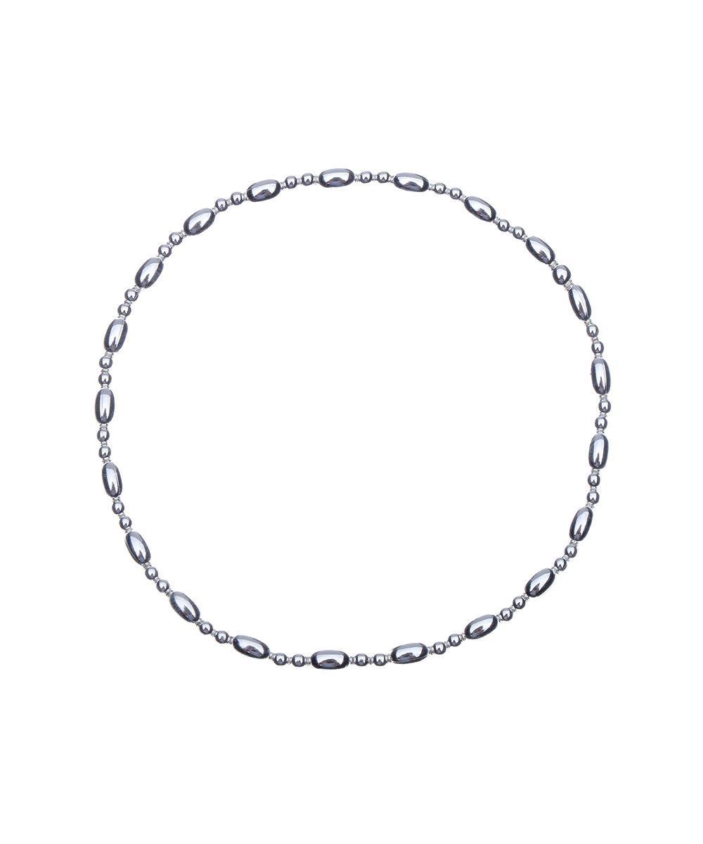 Armband dames | Elastische zilveren armband met bolletjes en ovale kralen | WeLoveSilver