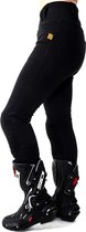 Motogirl Ribbed knee motorlegging AA-keur Level 2 dames motorbroek - zwart - Maat 32 SHORT