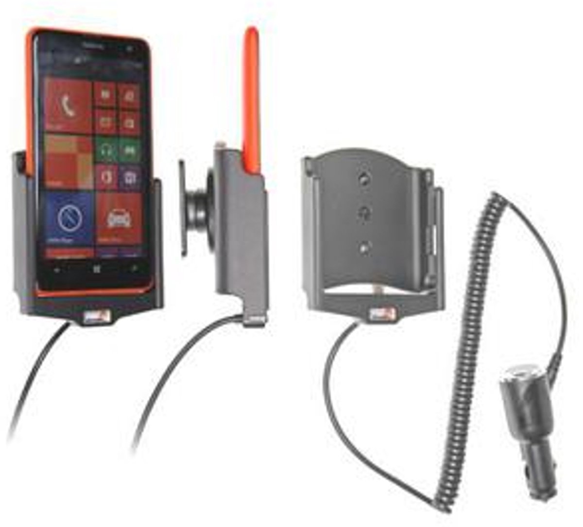 Brodit actieve houder met autolader voor Nokia Lumia 625
