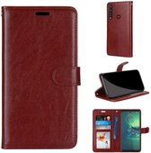 Motorola Moto G8 Plus hoesje book case bruin