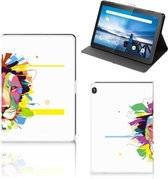 Tablethoesje met Naam Lenovo Tablet M10 Cover met Magneetsluiting Super als Cadeautjes voor Jongens Lion Color