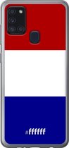 Samsung Galaxy A21s Hoesje Transparant TPU Case - Nederlandse vlag #ffffff