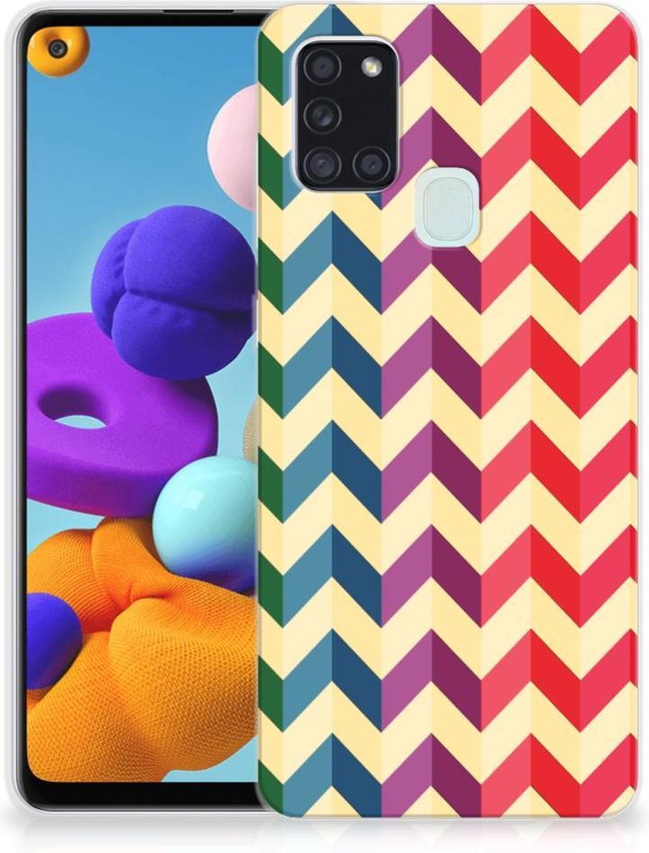 Samsung Galaxy A21s TPU bumper Zigzag Multi Color