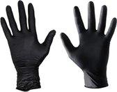 Wegwerp handschoenen Nitril handschoenen Zwart Poedervrij maat M 2 doos 200 stuks