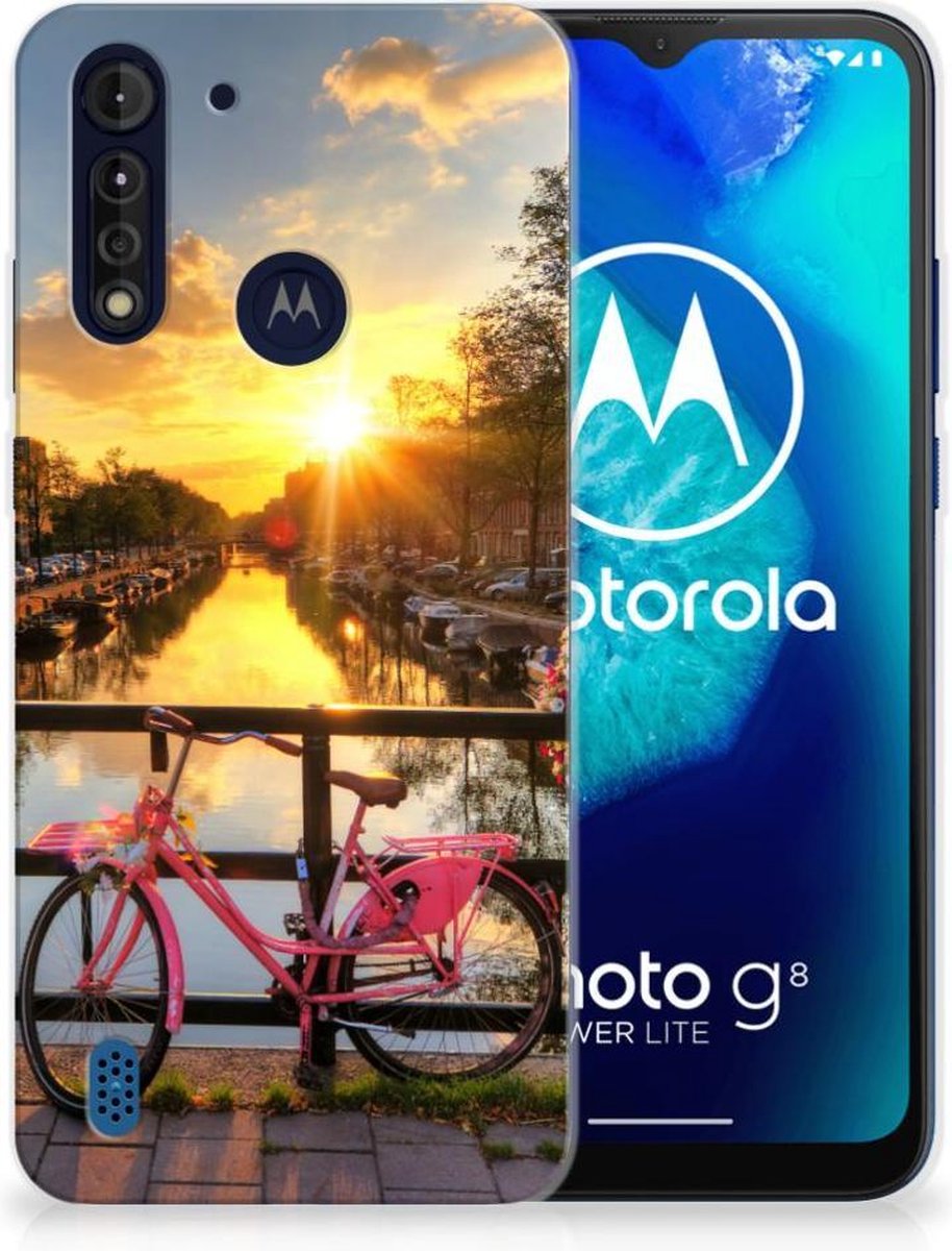 Back Cover voor Motorola Moto G8 Power Lite Siliconen Back Cover Amsterdamse Grachten