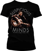 Elvis Presley Dames Tshirt -2XL- Suspicious Minds Zwart