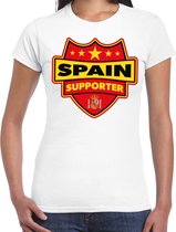 Spain supporter schild t-shirt wit voor dames - Spanje landen t-shirt / kleding - EK / WK / Olympische spelen outfit 2XL