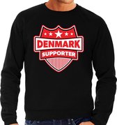 Denmark supporter schild sweater zwart voor heren - Denemarken landen sweater / kleding - EK / WK / Olympische spelen outfit S