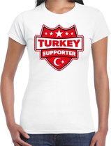 Turkey supporter schild t-shirt wit voor dames - Turkije landen t-shirt / kleding - EK / WK / Olympische spelen outfit S